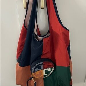 Authentic Tory Burch nylon shopper tote bag.